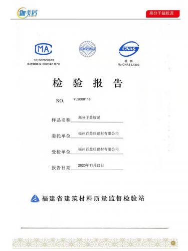 高分子益胶泥合格报告